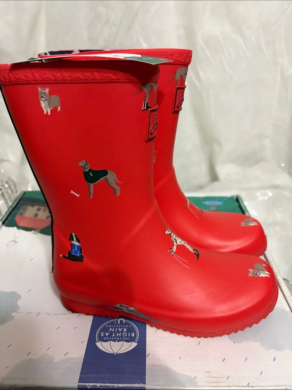 Joules Kids Rain Boots size US 12 NWT